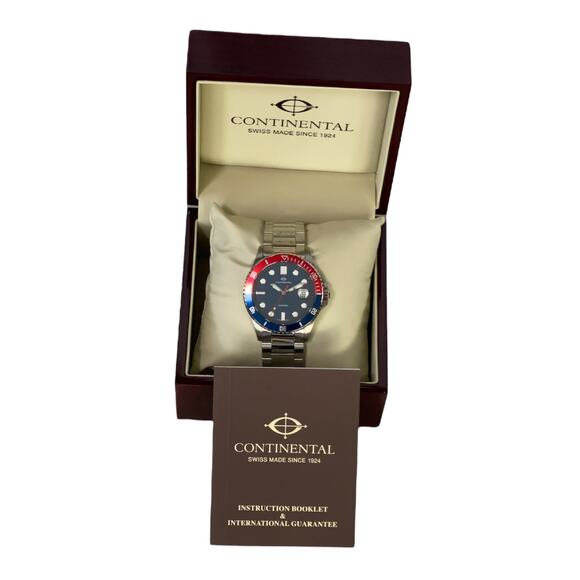 Continental, Pepsi Bezel, 42mm, Swiss Quartz Diver, Ref No. 20504, With Box - Picture 2 of 6